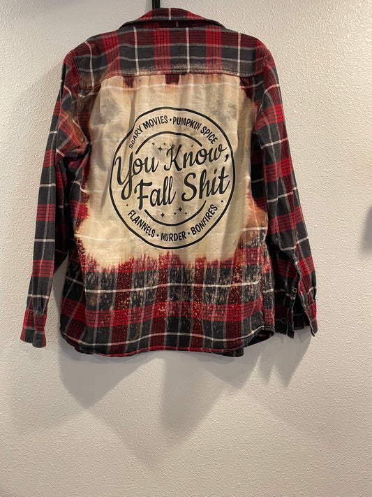 Medium Upcycled Flannel- Fall Stuff