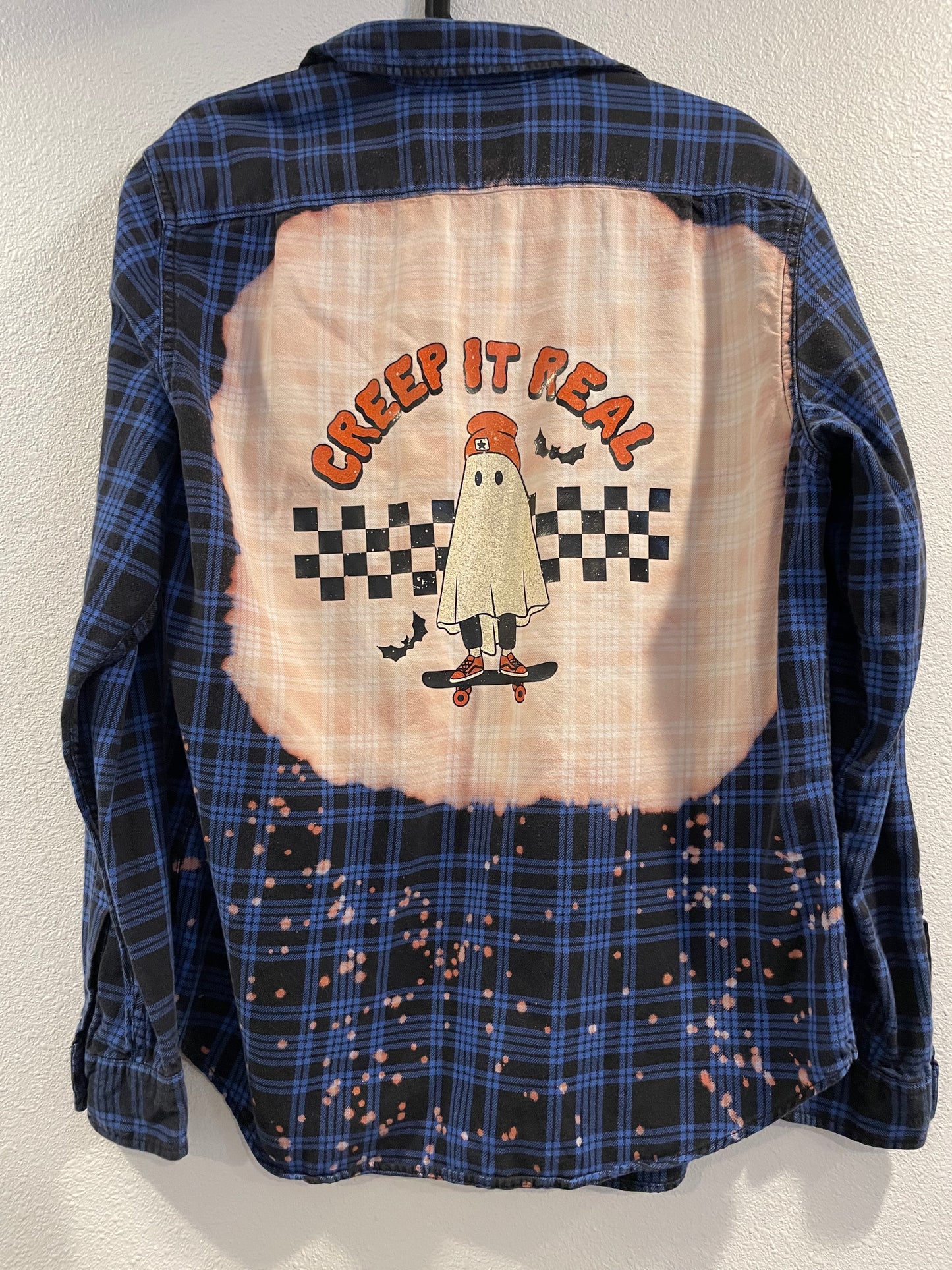 Medium Upcycled Flannel- Creep it Real