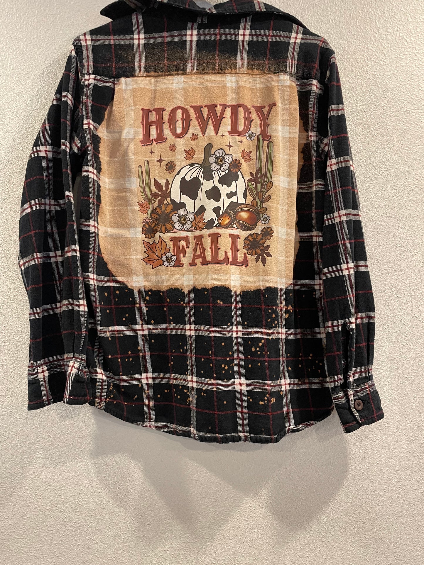 Medium Upcycled Flannel- Howdy Fall