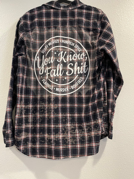 Medium Upcycled Flannel- Fall Stuff