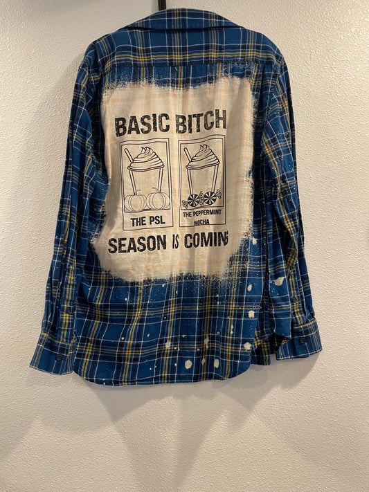 Large Upcycled Flannel- Basic B