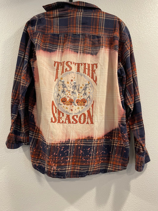 Large Upcycled Flannel- Tis the Season