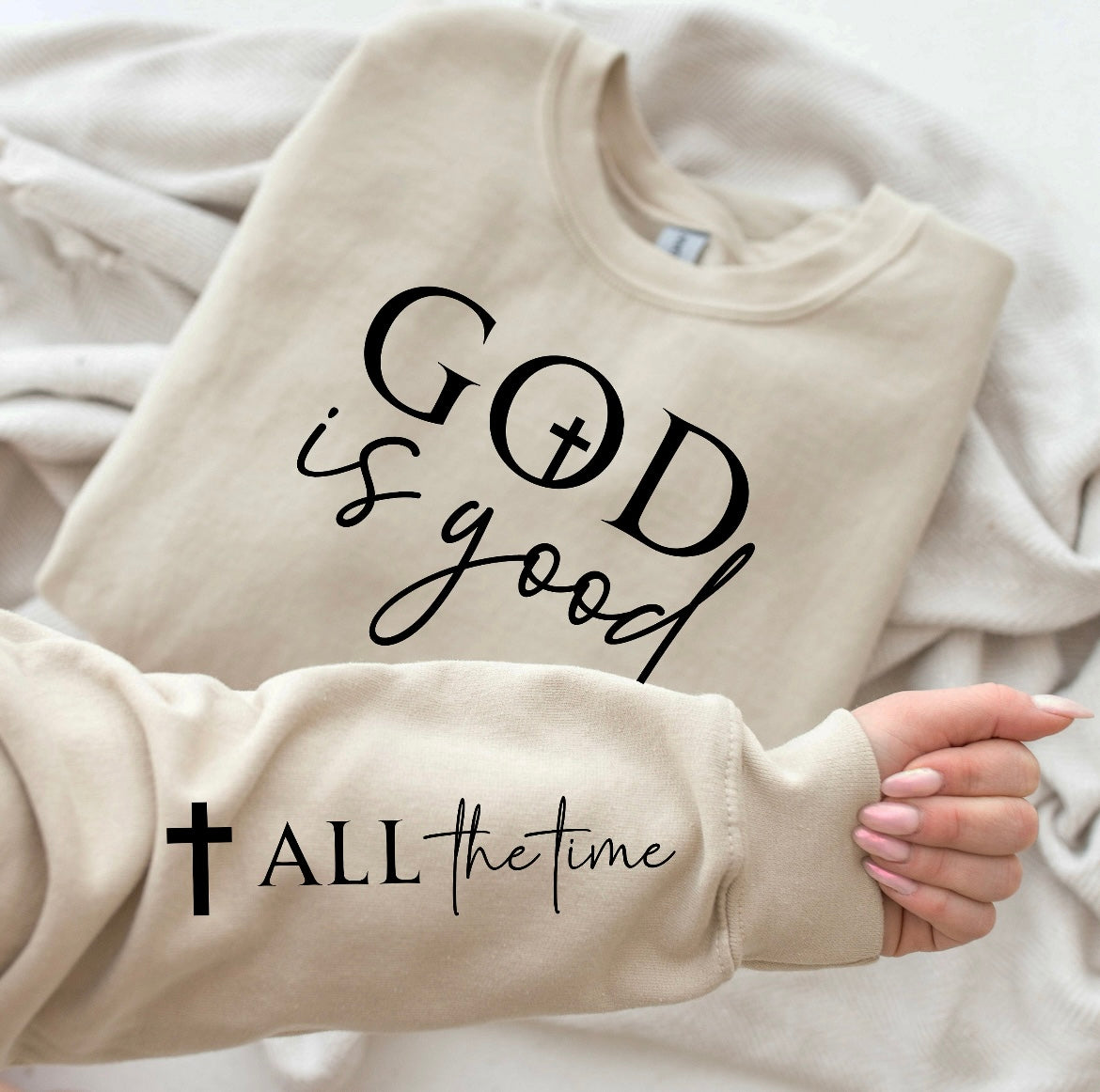 God is Good transfer BLACK w/ Sleeve Print