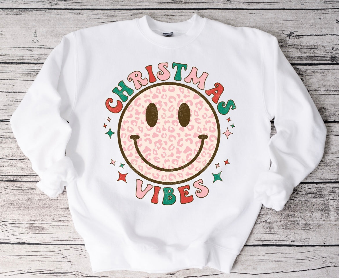 Christmas Vibes Smiley transfer MATTE CLEAR FILM