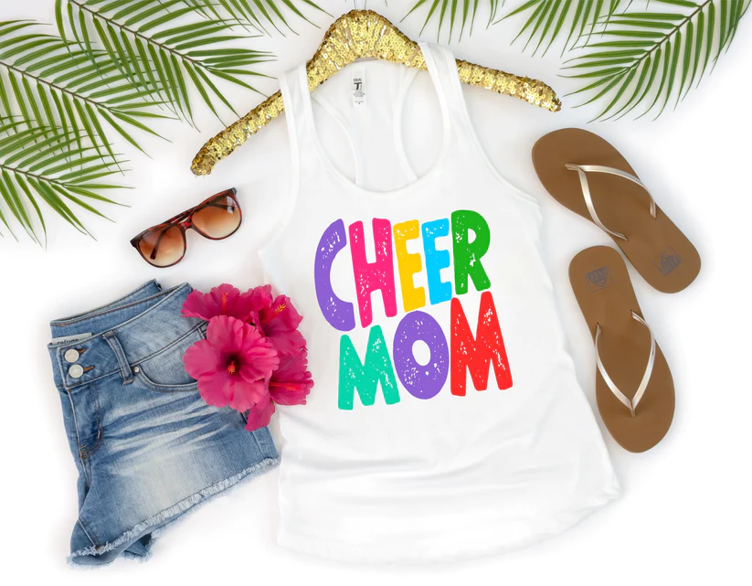 Cheer Mom GLITTER transfer MATTE CLEAR FILM