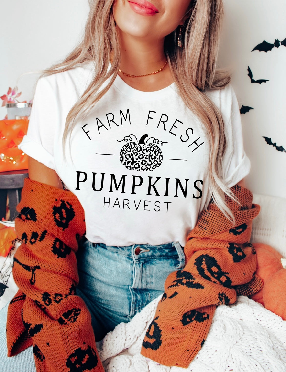 Farm Fresh Pumpkins transfer BLACK