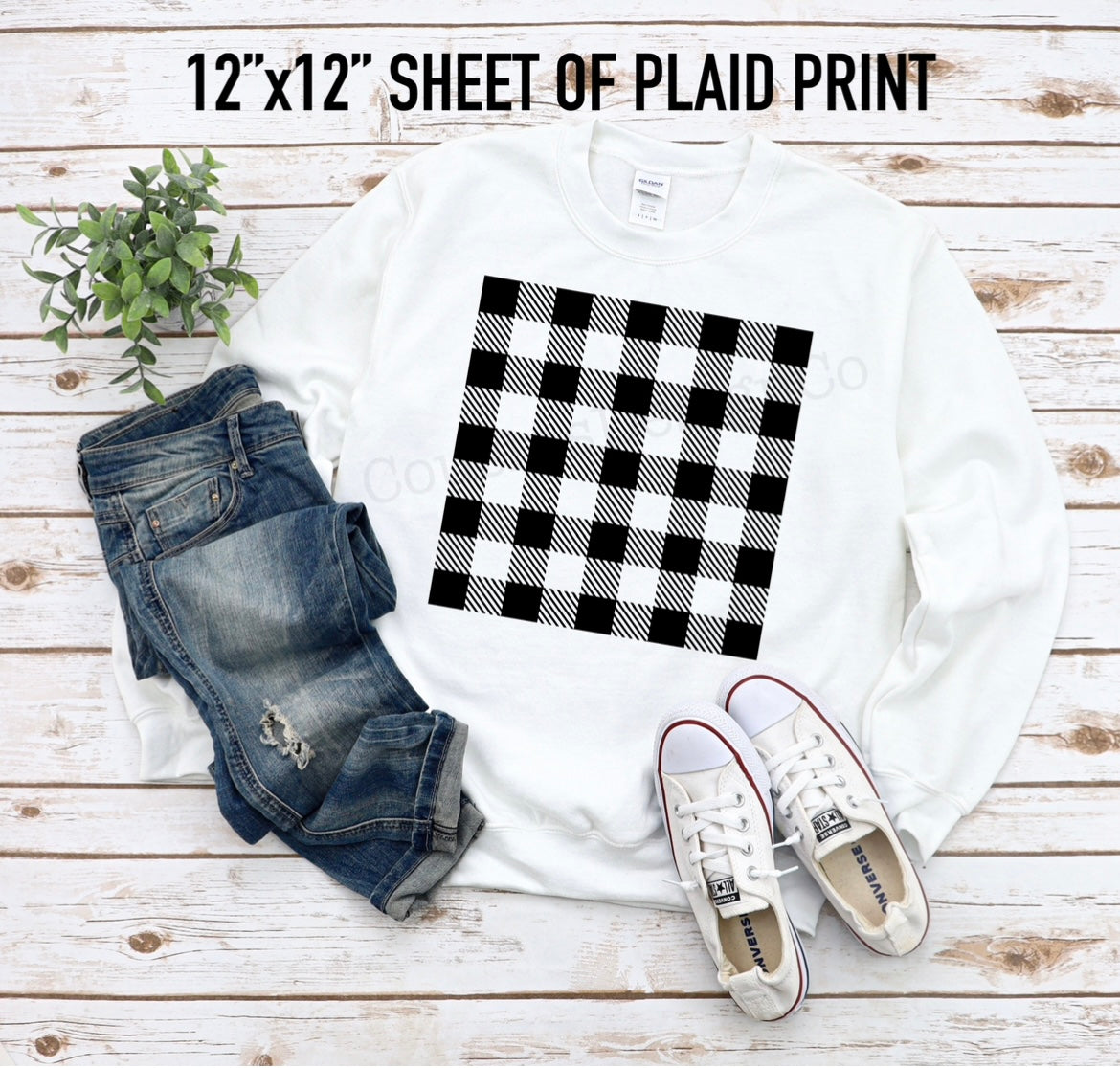 Plaid Print Sheet BLACK