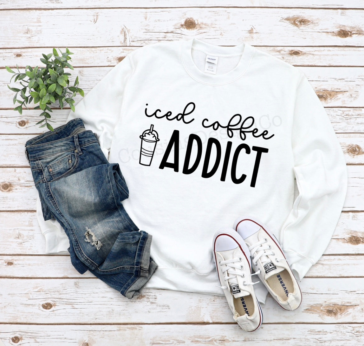 Iced Coffee Addict transfer BLACK